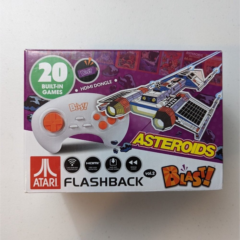 Atari Flashback Vol. 2 Asteroids 20 Built in Games - HDMI Dongle - Open Box